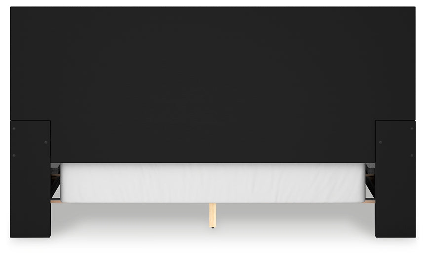 Londer California King Panel Bed with Mirrored Dresser and Nightstand