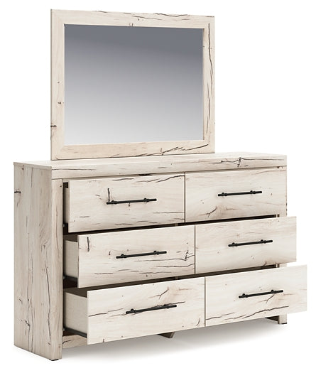 Lawroy Full Panel Storage Bed with Mirrored Dresser, Chest and Nightstand