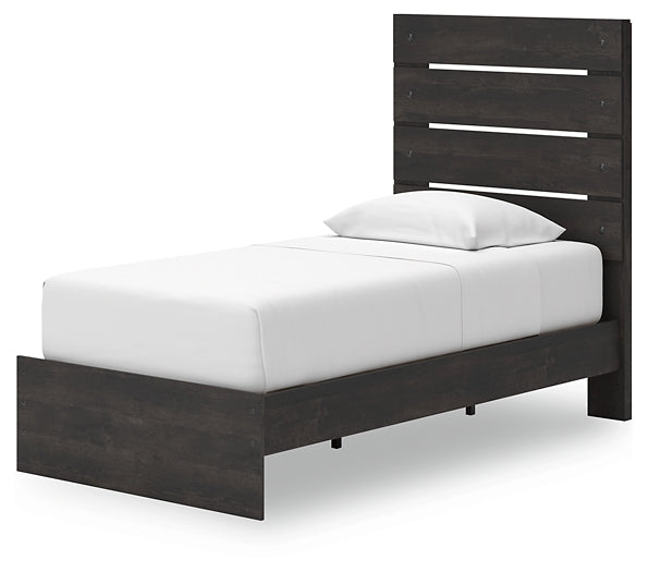 Hollivern Twin Panel Storage Bed with Mirrored Dresser