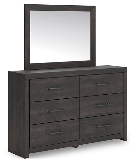 Hollivern Twin Panel Storage Bed with Mirrored Dresser and Nightstand