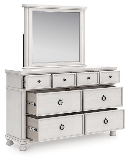 Rowlenstown King Poster Bed, Dresser and Mirror